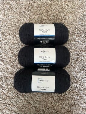 Mainstays Black Worsted Weight Acrylic Yarn - Single Skein (All 3)